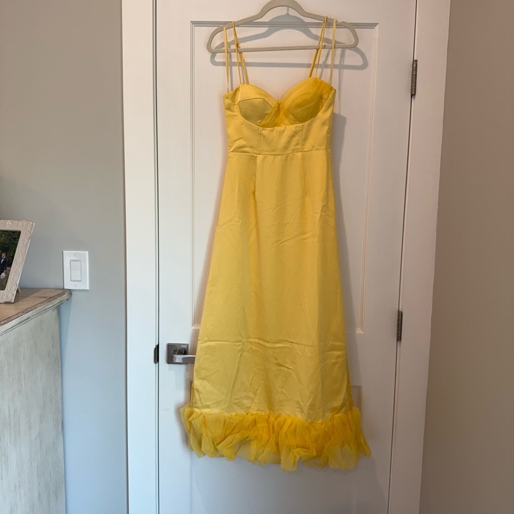 Selfie Leslie Pale Yellow Spaghetti Strap Dress